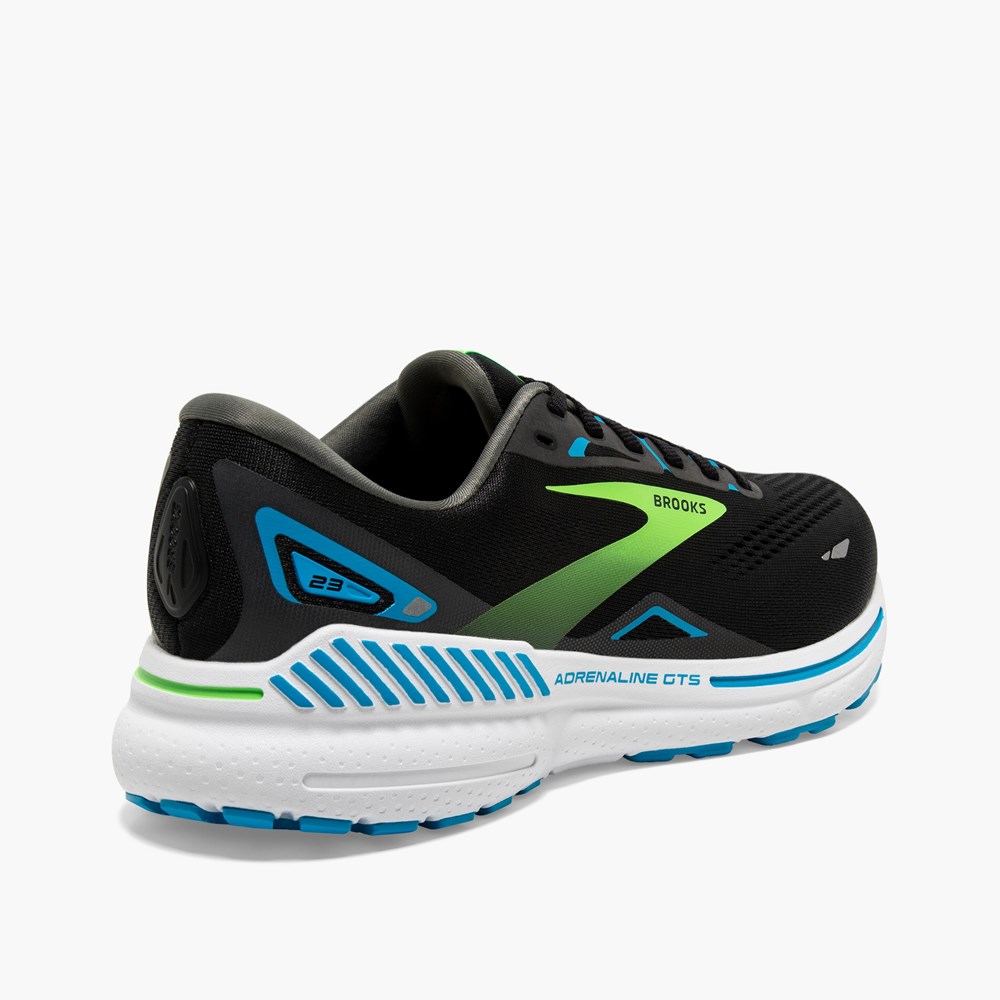 Chaussures Running Route Brooks Adrenaline GTS 23 Noir Vert Homme | EGF-3410233